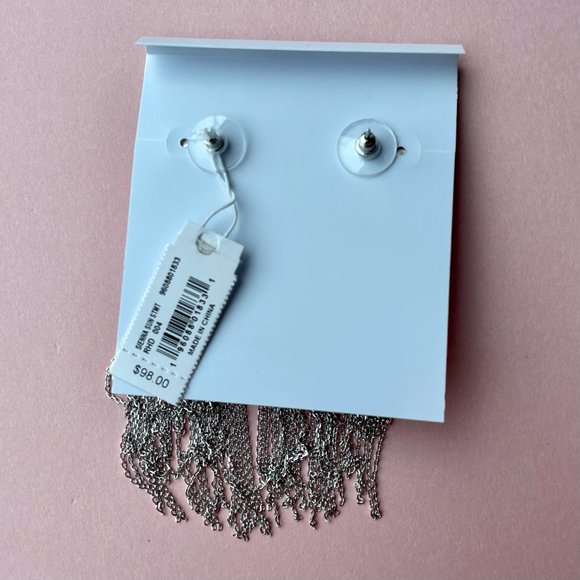 NWT Kendra Scott Sienna Sun Chain Tassle Earrings in Silver - Picture 7 of 13